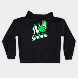 Shamrocks Can't Say No To Gnome On St Patricks Day Kids Hoodie